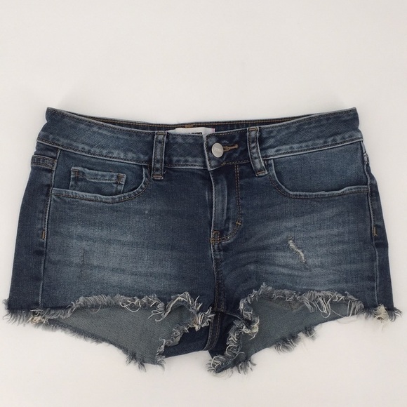 𝅺vs PINK High Rise Cut Off Jean Distressed Shorts 2 - Picture 1 of 6